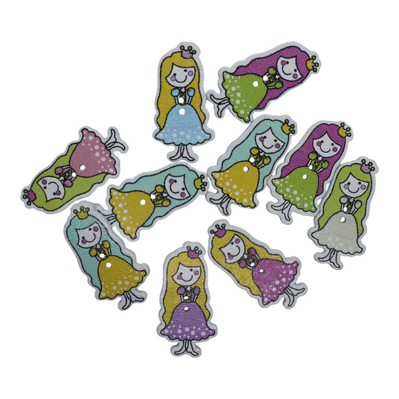 Princess Buttons Wooden