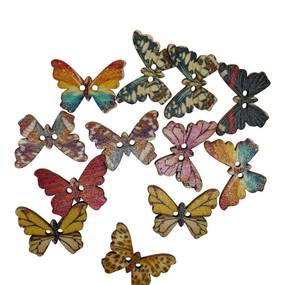 Wooden Butterfly Buttons