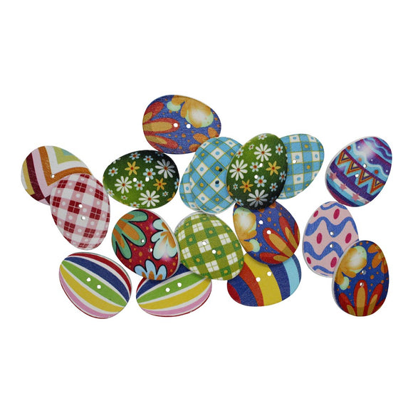 Wooden Easter Egg Buttons