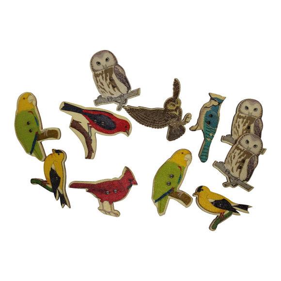 Wooden Bird Buttons