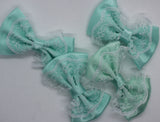 Lace and Satin bows - 1.5inch - 7 Colours