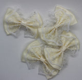 Lace and Satin bows - 1.5inch - 7 Colours