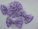 Lace and Satin bows - 1.5inch - 7 Colours