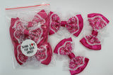 Lace and Satin bows - 1.5inch - 7 Colours