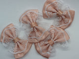 Lace and Satin bows - 1.5inch - 7 Colours