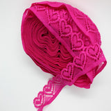 Heart Lace Elastic - Super Soft - 10 yards - 10 Colours