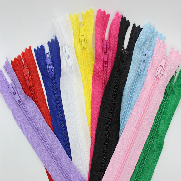 20cm Zipper Packs - 10pk Multicolour