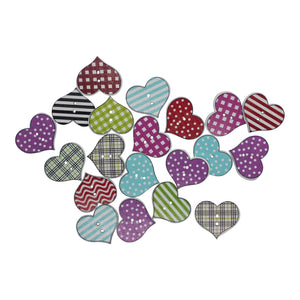 Wooden Heart Shaped Buttons