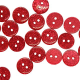 13mm Resin Round Glitter Buttons 20pk - Lots of Colours