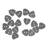 20pk Resin Glitter Heart Shape Buttons - Lots of Colours