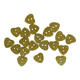 20pk Resin Glitter Heart Shape Buttons - Lots of Colours