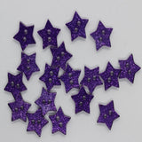 14mm Star Shaped Resin Glitter Buttons - 20pk - Lots of Colours