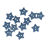 14mm Star Shaped Resin Glitter Buttons - 20pk - Lots of Colours