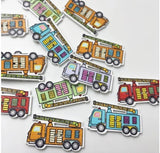 Firetruck Wooden Buttons